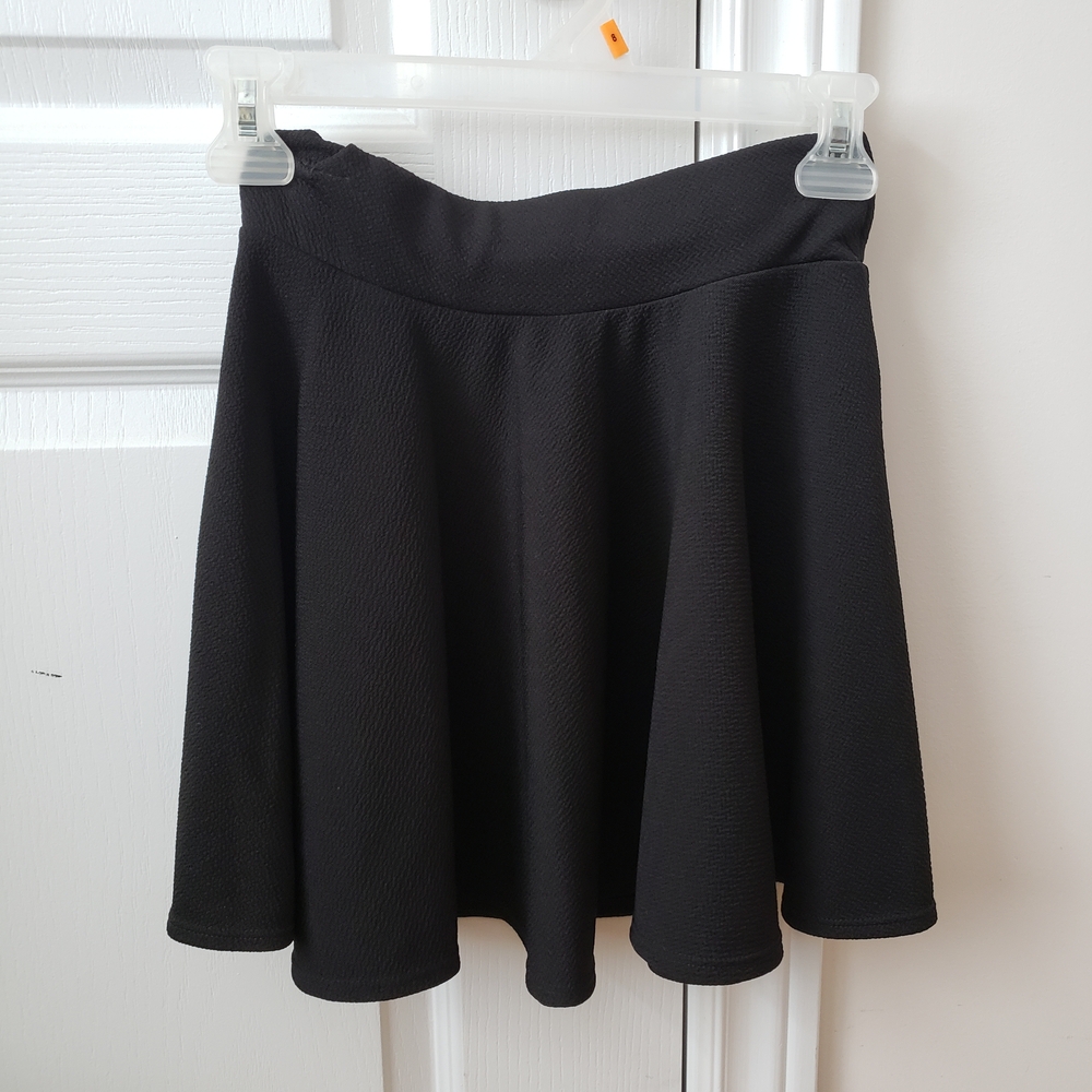 YesStyle Black Skater Mini Skirt Casual